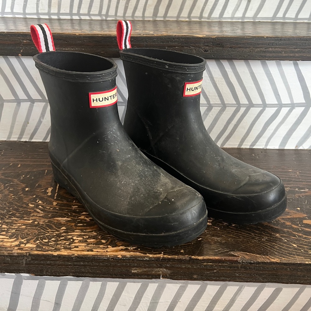 Hunter Black Ankle Rain Boots